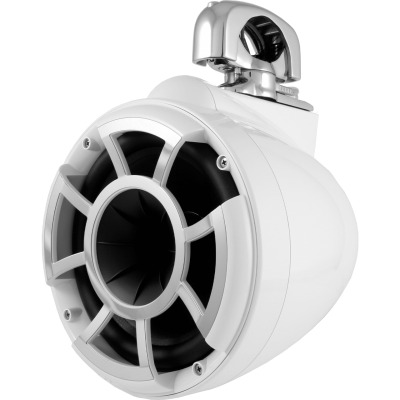  Wet Sound Revolution Series 8 Inch White Tower Speaker With TC3 Swivel Clamps - REV8WSC
