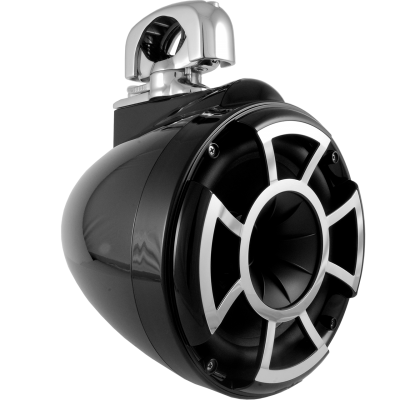  Wet Sound Revolution Series 8 Inch Black Tower Speaker With TC3 Swivel Clamps - REV8BSC