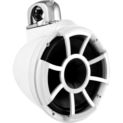  Wet Sound Revolution Series 10 Inch White Tower Speaker With TC3 Fixed Clamps - REV10WFC