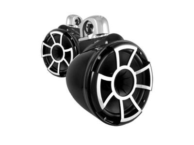 Wet Sound Revolution Series 10 Inch Black Tower Speaker With TC3 Fixed Clamps - REV10BFC