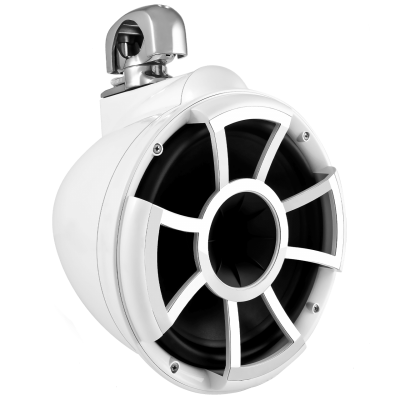  Wet Sound Revolution Series 10 Inch White Tower Speaker With TC3 Swivel Clamps  - REV10WSC
