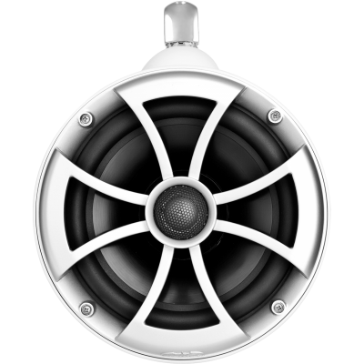  Wet Sound Icon Series 8 Inch White Tower Speaker With TC3 Fixed Clamps - ICON8WFC