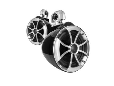  Wet Sound Icon Series 8 Inch Black Tower Speaker With TC3 Swivel Clamps - ICON8BSC