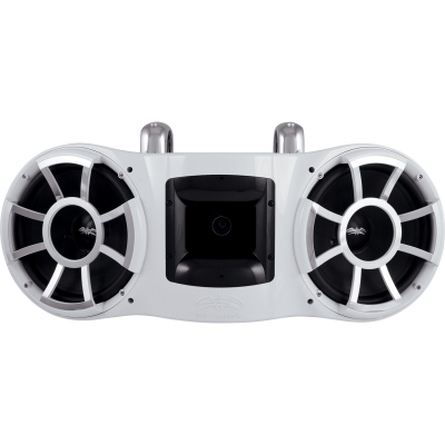 Wet Sound Revolution Series Dual 10 Inch White Tower Speaker With TC3 Fixed Clamps - REV410WFC