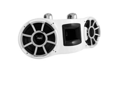  Wet Sound Revolution Series Dual 10 Inch White Tower Speaker With TC3 Fixed Clamps - REV410WFC