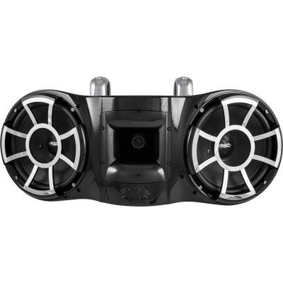  Wet Sound Revolution Series Dual 10 Inch Black Tower Speaker With TC3 Fixed Clamps - REV410BFC