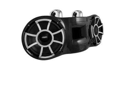  Wet Sound Revolution Series Dual 10 Inch Black Tower Speaker With TC3 Fixed Clamps - REV410BFC