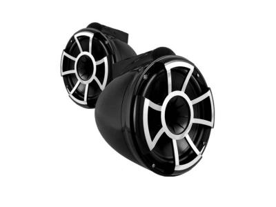  Wet Sound Revolution Series 8 Inch Black Tower Speaker With X Mount Kit - REV8BX