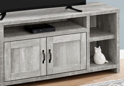 Monarch 60 Inch Reclaimed Wood Look TV Stand in Grey - I 2741