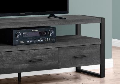 Monarch Low-profile Open Back TV Stand In Black Reclaimed Wood Look - I 2823