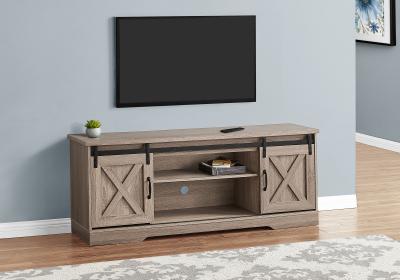 Monarch 60 Inch TV Stand with 2 Sliding Door in Dark Taupe - I 2746