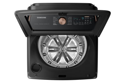 28" Samsung 6.2 Cu. Ft. Top Load Washer with Auto Dispense System in Black Stainless Steel - WA54CG7550AVA4