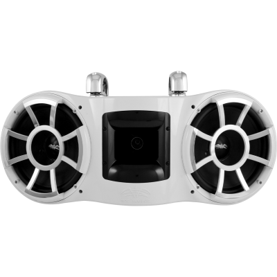  Wet Sound Revolution Series Dual 10 Inch White Tower Speaker With TC3 Swivel Clamps - REV410WSC