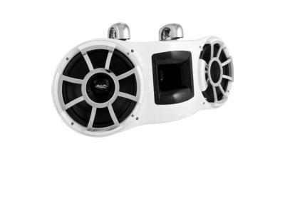  Wet Sound Revolution Series Dual 10 Inch White Tower Speaker With TC3 Swivel Clamps - REV410WSC