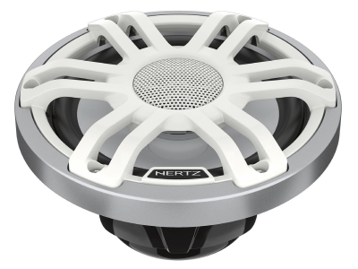 6.5" Hertz 2-Way Marine Coaxial Speakers with RGB LED Lighting in White - HMX 6.5 S-LD-SW