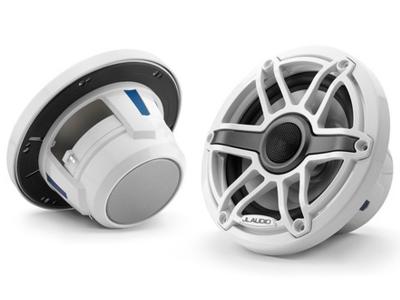 JL Audio Marine Coaxial Speakers, Gloss White Trim Ring, Gloss White Sport Grille -  M6-650X-S-GwGw