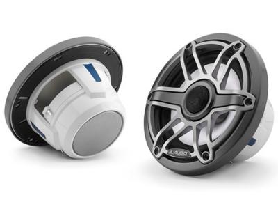 6.5" JL Audio Marine Coaxial Speakers, Gunmetal Trim Ring, Titanium Sport Grille - M6-650X-S-GmTi