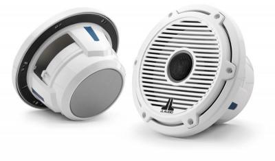 7.7" JL Audio Marine Coaxial Speakers, Gloss White Trim Ring, Gloss White Classic Grille  - M6-770X-C-GwGw