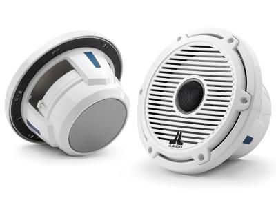 7.7" JL Audio Marine Coaxial Speakers, Gloss White Trim Ring, Gloss White Classic Grille  - M6-770X-C-GwGw