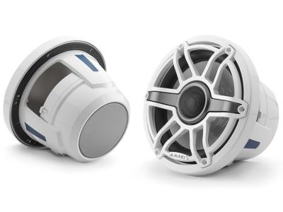 8.8" JL Audio Marine Coaxial Speakers, Gloss White Trim Ring, Gloss White Sport Grille - M6-880X-S-GwGw