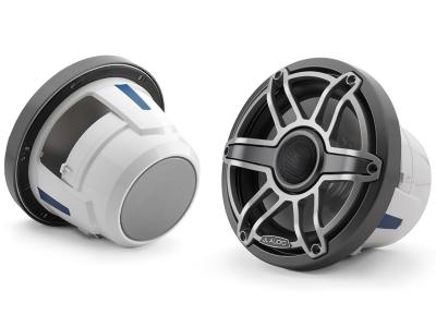 8.8" JL Audio Marine Coaxial Speakers, Gunmetal Trim Ring, Titanium Sport Grille - M6-880X-S-GmTi