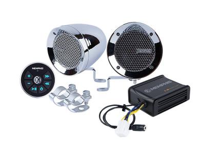 Memphis  2 Chrome Bullet Style Powersports Speaker Kit With Bluetooth - MXABMC2BT