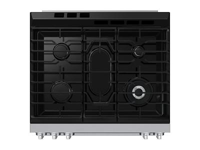30" Samsung 80 Series 30 in. 6 cu ft. Stainless Steel Gas Slide-in Range with True Convection - NSG80H60SRAA
