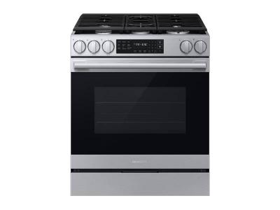 30" Samsung 80 Series 30 in. 6 cu ft. Stainless Steel Gas Slide-in Range with True Convection - NSG80H60SRAA