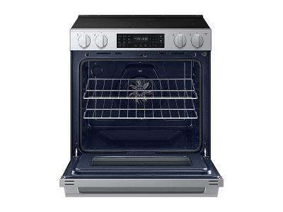 30" Samsung 6.3 Cu. Ft. Electric Slide-In Range Fan Convection with Air Fry Max - NSE70H63SRAC