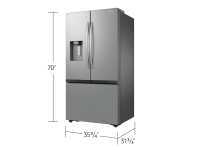 36" Samsung Bespoke AI 3-Door French Door Refrigerator  - RF27CG5B30SRAA