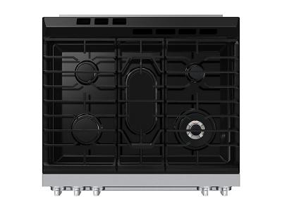 30" Samsung 6.0 Cu.Ft. Gas Slide-In Range True Convection with Air Fry Max | Air Sous Vide | Soft Closing Door - NSG90H60SWAA