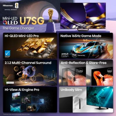 65" Hisense Hi-QLED Mini-LED AI TV 165Hz Google TV - 65U7SG