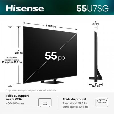 55" Hisense Hi-QLED Mini-LED AI TV 165Hz Google TV - 55U7SG