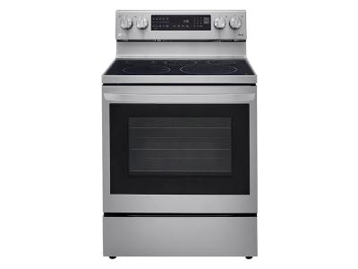 30" LG 6.3 Cu. Ft. Air Fry InstaView ThinQ Electric Range In Smudge Resistant Stainless Steel - LREL6325F