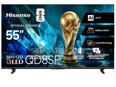 55 Hisense Hi-QLED Mini-LED AI TV 144Hz Fire TV - 55QD8SF