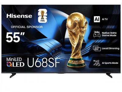 55" Hisense Hi-QLED Mini-LED AI TV 144Hz Fire TV - 55U68SF
