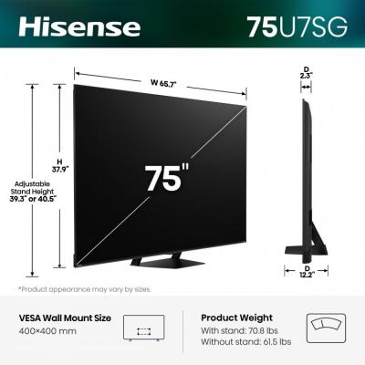 75" Hisense 75U7SG Hi-QLED Mini-LED AI Google TV