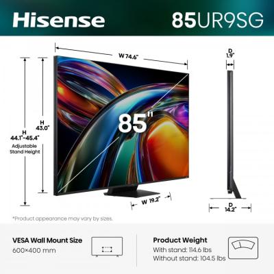 85" Hisense 85UR9SG RGB MiniLED AI Google TV