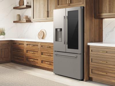Samsung 29 Cu. Ft. Bespoke AI 3-Door French Door Refrigerator with AutoView and Zero Clearance Fit in Stainless Steel - RF80H30CERAA