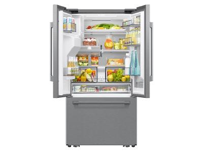 Samsung 29 Cu. Ft. Bespoke AI 3-Door French Door Refrigerator with AutoView and Zero Clearance Fit in Stainless Steel - RF80H30CERAA