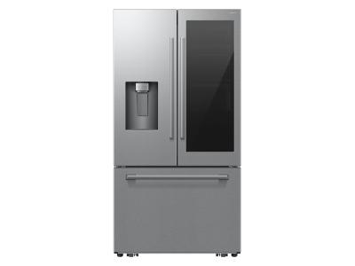 Samsung 29 Cu. Ft. Bespoke AI 3-Door French Door Refrigerator with AutoView and Zero Clearance Fit in Stainless Steel - RF80H30CERAA