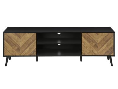 Monarch 72"L Black with 2 Wood-Look Doors - I2781