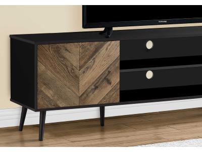 Monarch 72"L Black with 2 Wood-Look Doors - I2781